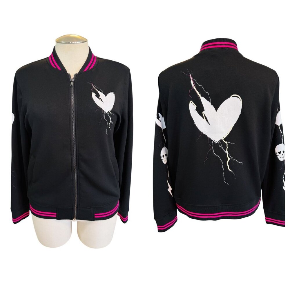 Plus Size Torrid LOVESICK Skull Heart Black Jacket 2X New Gothic Jogger